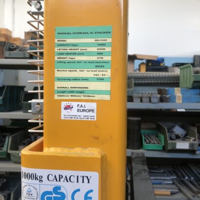 Carrello manuale, carrello elevatore d'occasione, carrello elevatore a stock, altezza 1500,