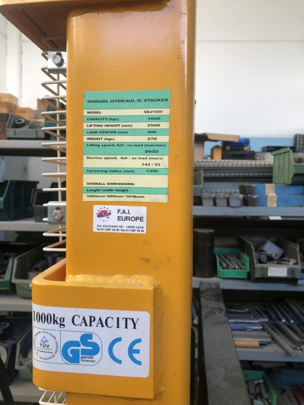 Carrello manuale, carrello elevatore d'occasione, carrello elevatore a stock, altezza 1500,