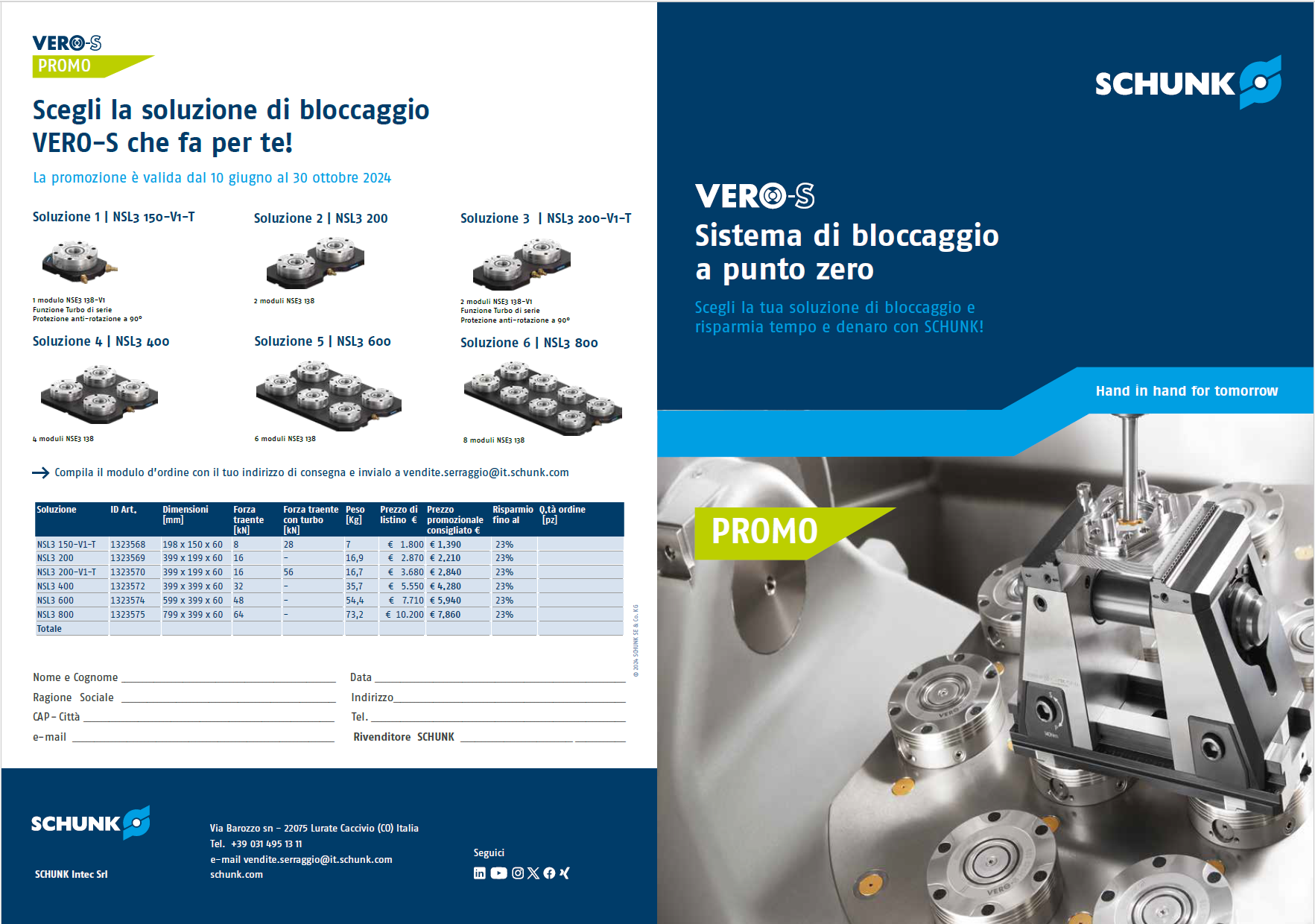 VERO-S sistema bloccaggio rapido e preciso con punti zero